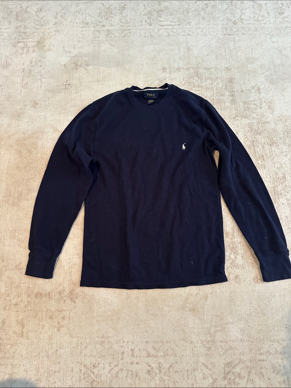 Polo by Ralph Lauren Navy Long-Sleeve Crewneck with Embroidered Pony